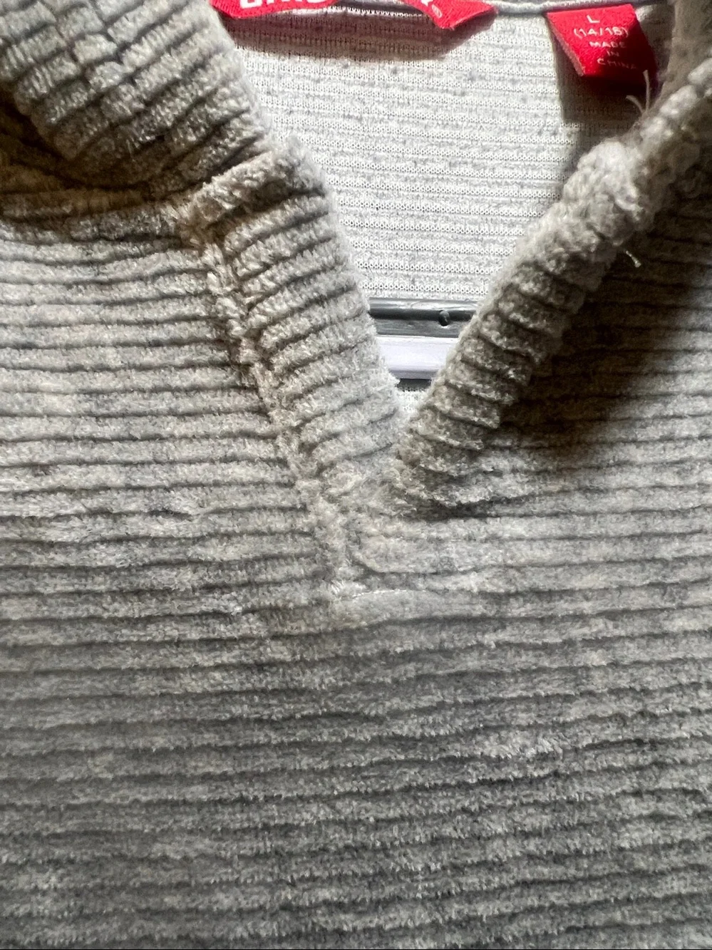 UNIONBAY Men's Ribbed Crewneck Hoodie in Heather Gray